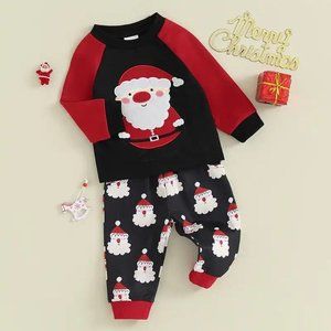 NEW Boy's Black and Red Santa Christmas Outfit